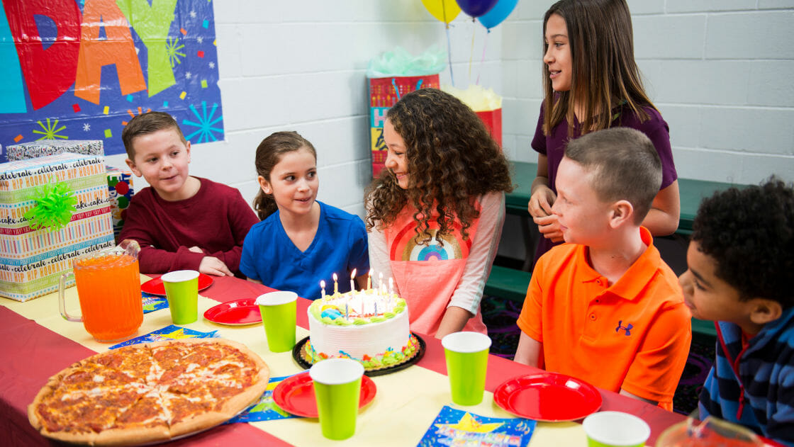 Kids at a birthday party at Triple Play