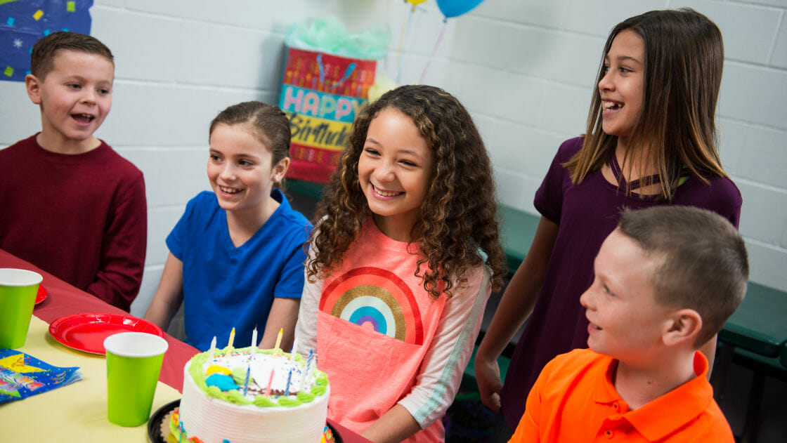 Kids at a birthday party at Triple Play